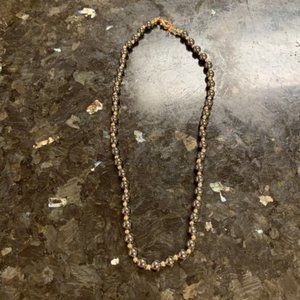 Vintage Unisex Black Onyx and Gold Filled Bead Choker Necklace 16"